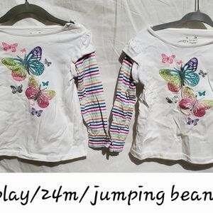 Jumping Beans Colorful Butterfly Long Sleeve Tops